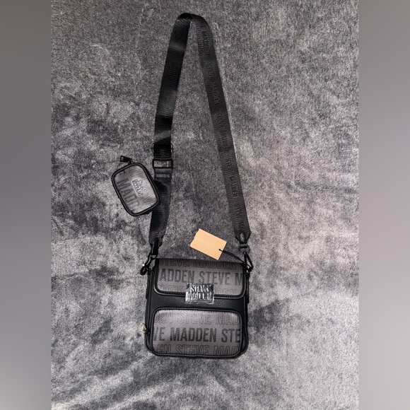 Steve Madden Black and Pewter  Crossbody Bag - Picture 1 of 16